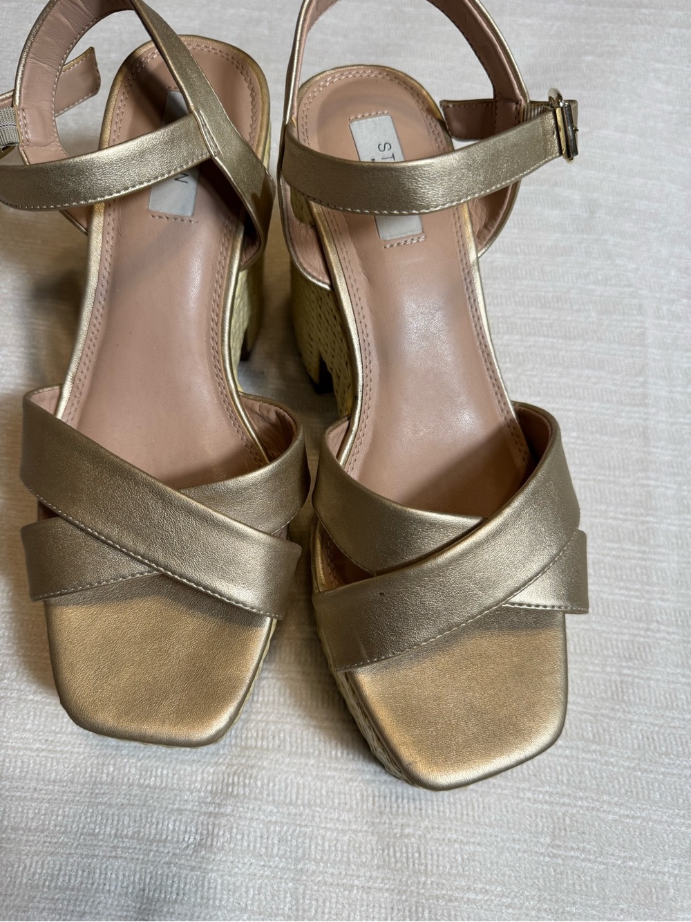 Steven By Steve Madden Gold Metallic Wedge Sandals